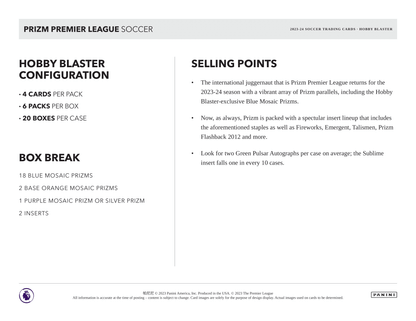 Panini - 2023/24 Prizm Premier League Football (Soccer) - Hobby Blaster Box