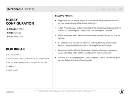 Panini - 2024/25 Impeccable Football (Soccer) - Hobby Box