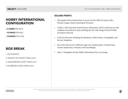 Panini - 2024/25 Select Premier League Football (Soccer) - International Hobby Box